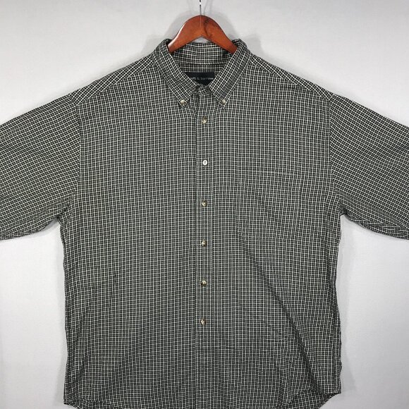 Croft & Barrow Shirt Mens Large Green Black Check Button Down Long Sleeve Pocket - Picture 7 of 11